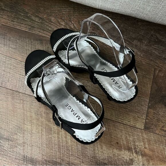 Black Satin & jeweled strap heals by Rampage Sz 9.5 nearly new! - Picture 11 of 16
